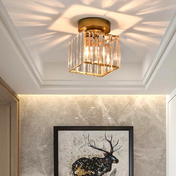 KristallÉtoile: Modern Ceiling Light Brass & Crystal – 1-Light, Easy to Care for Dining Room & Living Room