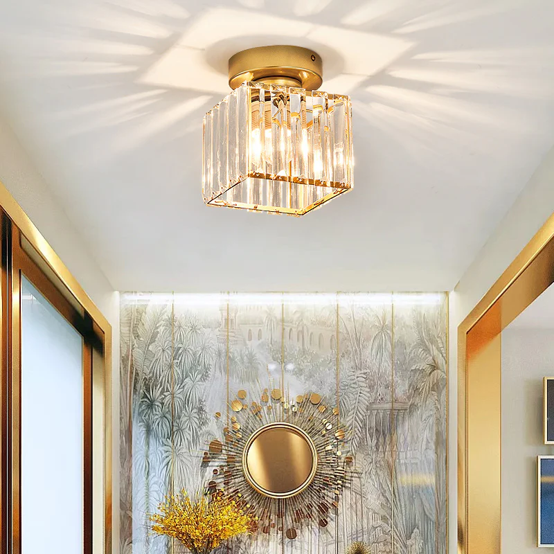 KristallÉtoile: Modern Ceiling Light Brass & Crystal – 1-Light, Easy to Care for Dining Room & Living Room