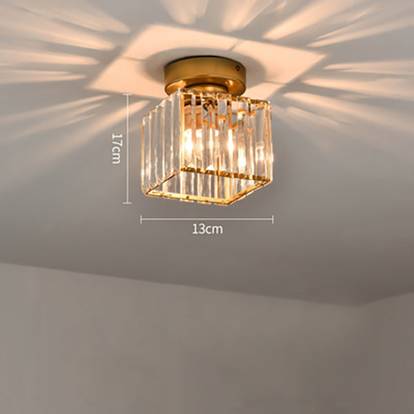 KristallÉtoile: Modern Ceiling Light Brass & Crystal – 1-Light, Easy to Care for Dining Room & Living Room
