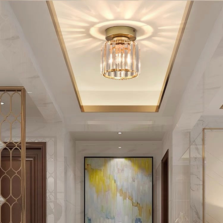 KristallÉtoile: Modern Ceiling Light Brass & Crystal – 1-Light, Easy to Care for Dining Room & Living Room