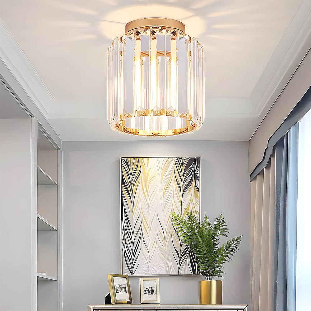 KristallÉtoile: Modern Ceiling Light Brass & Crystal – 1-Light, Easy to Care for Dining Room & Living Room
