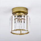 KristallÉtoile: Modern Ceiling Light Brass & Crystal – 1-Light, Easy to Care for Dining Room & Living Room
