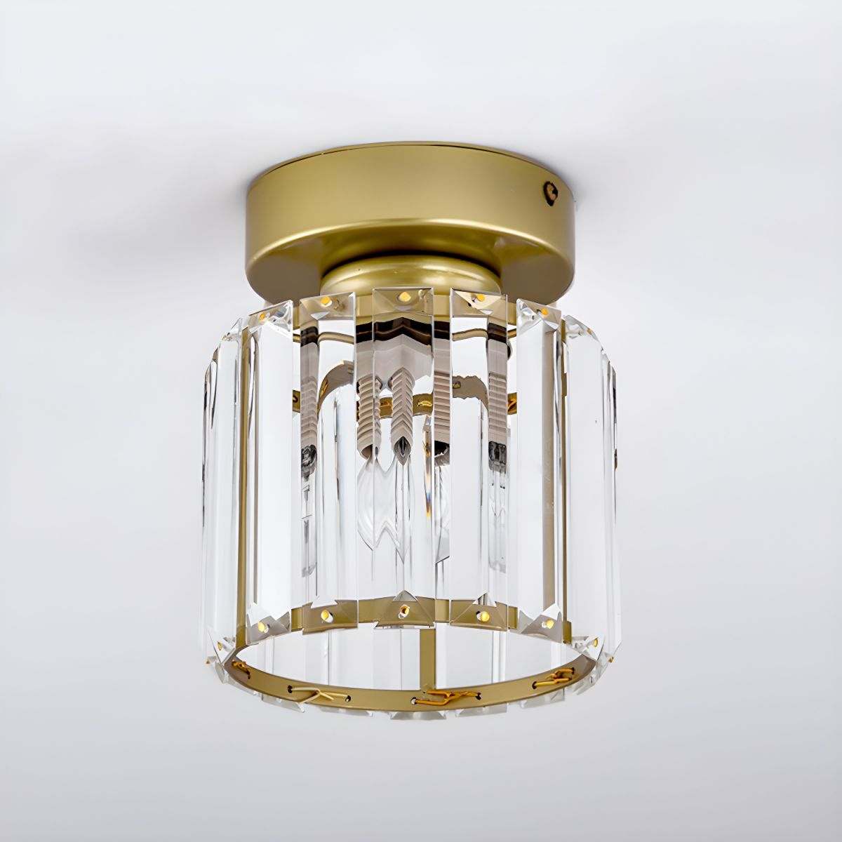 KristallÉtoile: Modern Ceiling Light Brass & Crystal – 1-Light, Easy to Care for Dining Room & Living Room