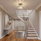 KristallÉtoile: Modern Ceiling Light Brass & Crystal – 1-Light, Easy to Care for Dining Room & Living Room