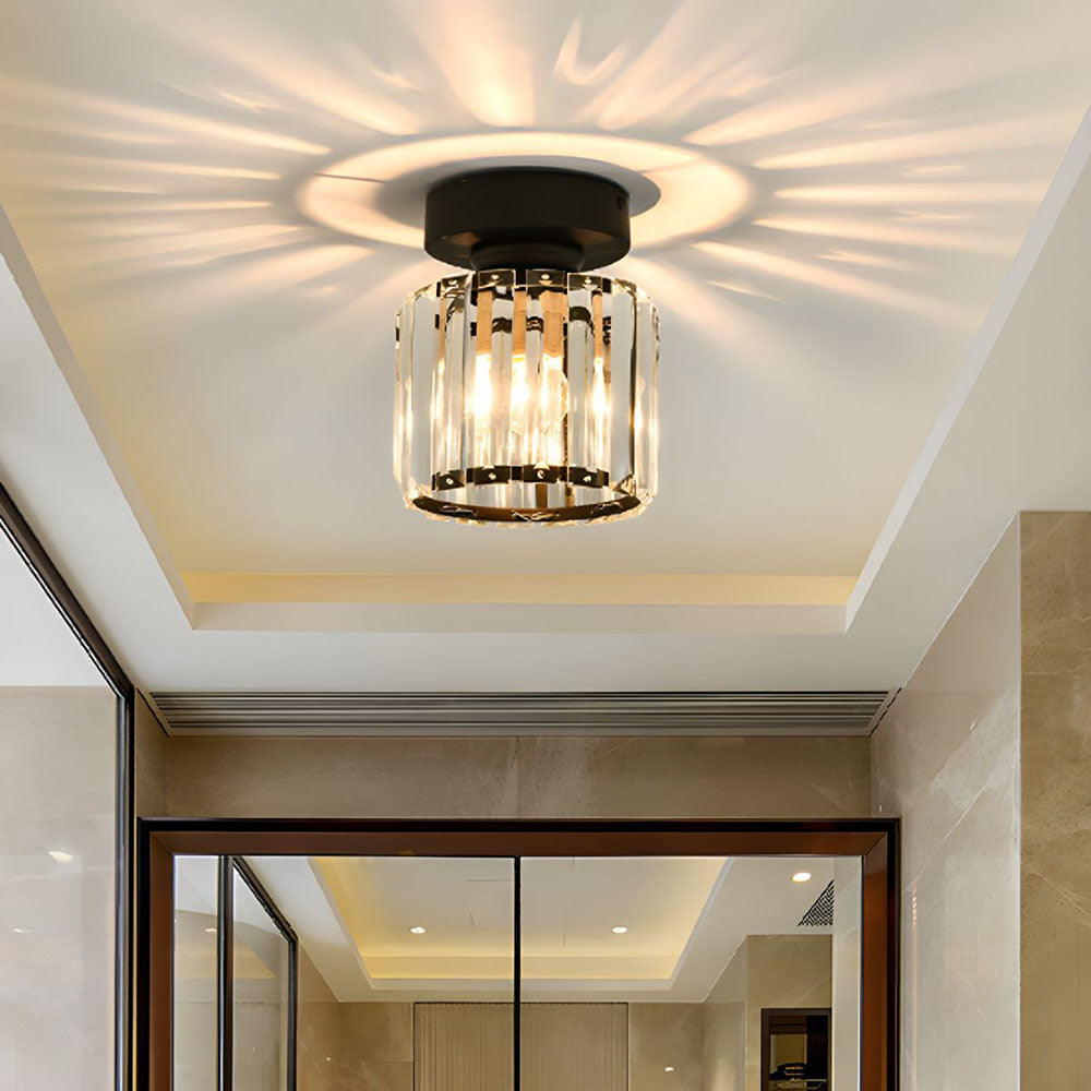 KristallÉtoile: Modern Ceiling Light Brass & Crystal – 1-Light, Easy to Care for Dining Room & Living Room