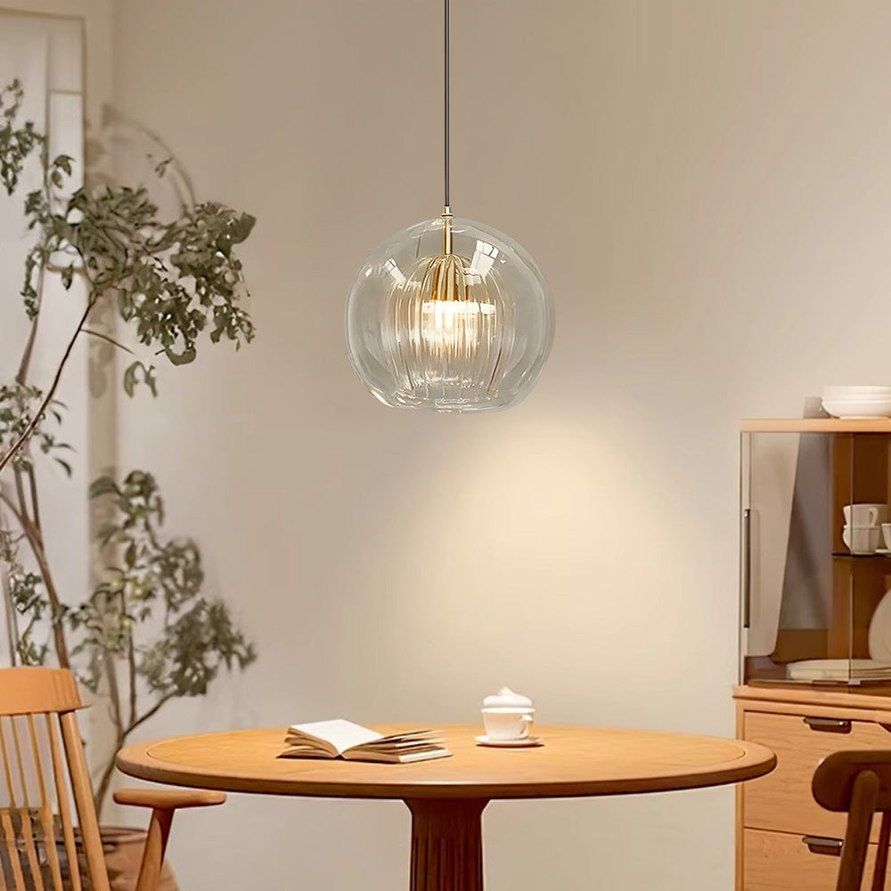 Crystal Ball: Modern Glass Pendant Light in Spherical Shape – Decorative & Timeless for Living & Sleeping Areas