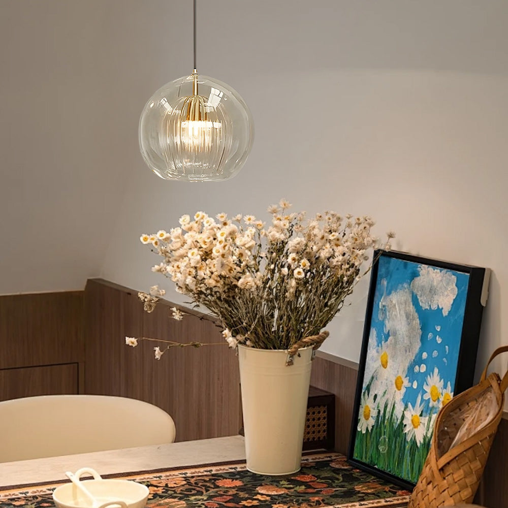 Crystal Ball: Modern Glass Pendant Light in Spherical Shape – Decorative & Timeless for Living & Sleeping Areas