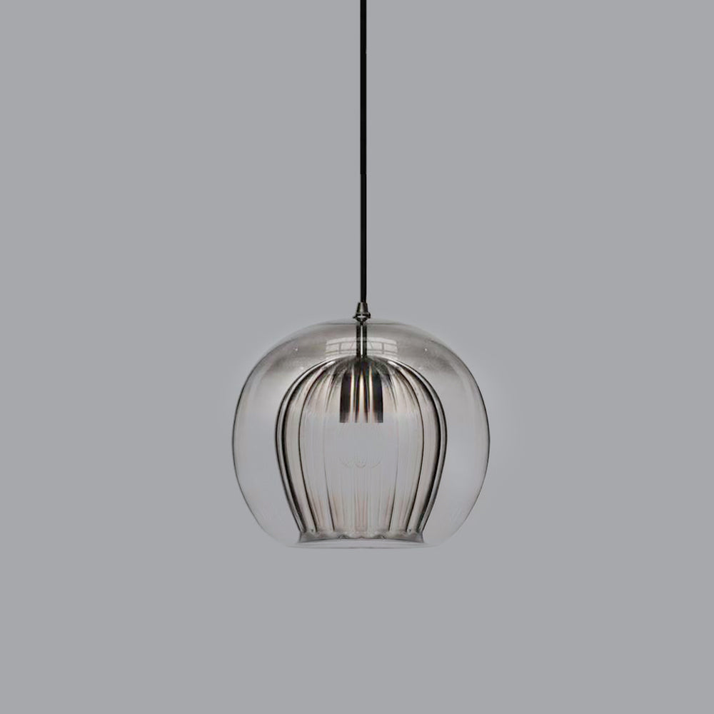 Crystal Ball: Modern Glass Pendant Light in Spherical Shape – Decorative & Timeless for Living & Sleeping Areas