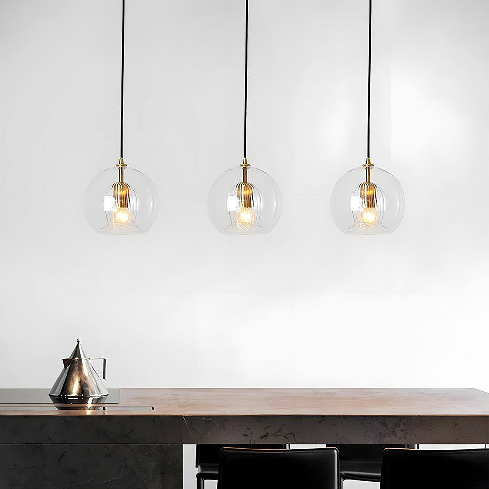 Crystal Ball: Modern Glass Pendant Light in Spherical Shape – Decorative & Timeless for Living & Sleeping Areas