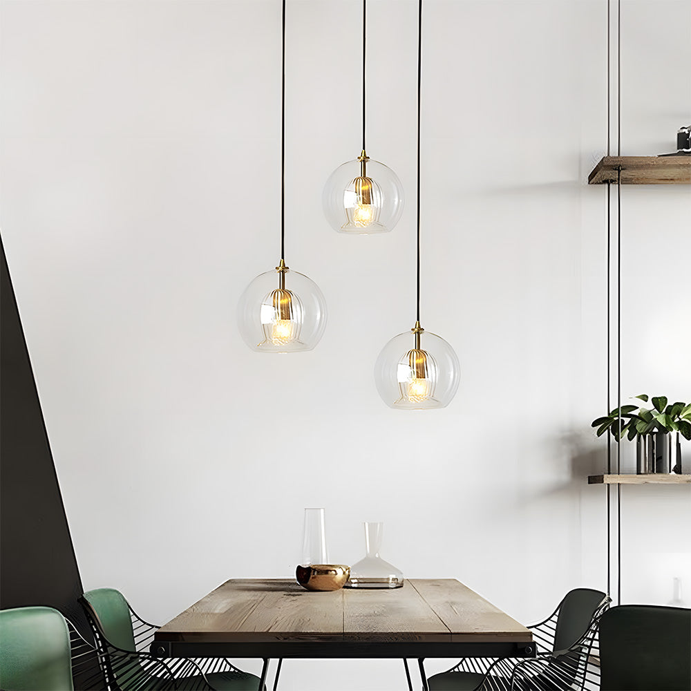 Crystal Ball: Modern Glass Pendant Light in Spherical Shape – Decorative & Timeless for Living & Sleeping Areas