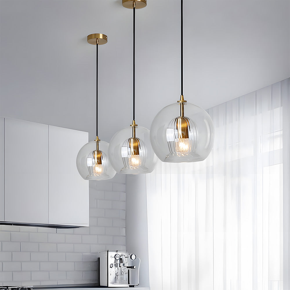 Crystal Ball: Modern Glass Pendant Light in Spherical Shape – Decorative & Timeless for Living & Sleeping Areas