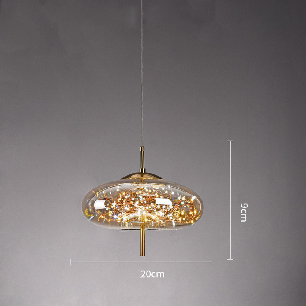 KristallNordic: Luxurious LED Pendant Light Glass – Stylish & Cozy for Kitchen & Dining Room