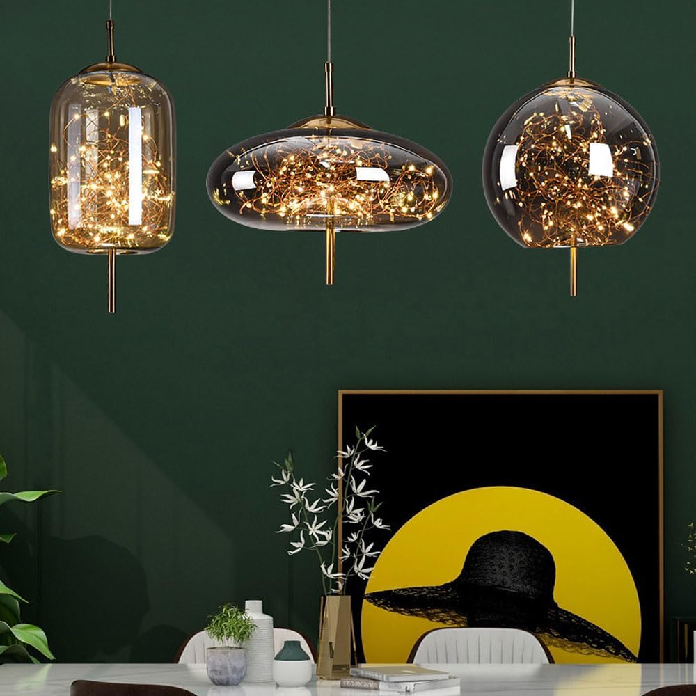 KristallNordic: Luxurious LED Pendant Light Glass – Stylish & Cozy for Kitchen & Dining Room
