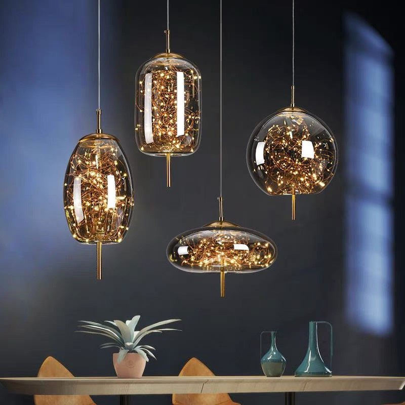 KristallNordic: Luxurious LED Pendant Light Glass – Stylish & Cozy for Kitchen & Dining Room