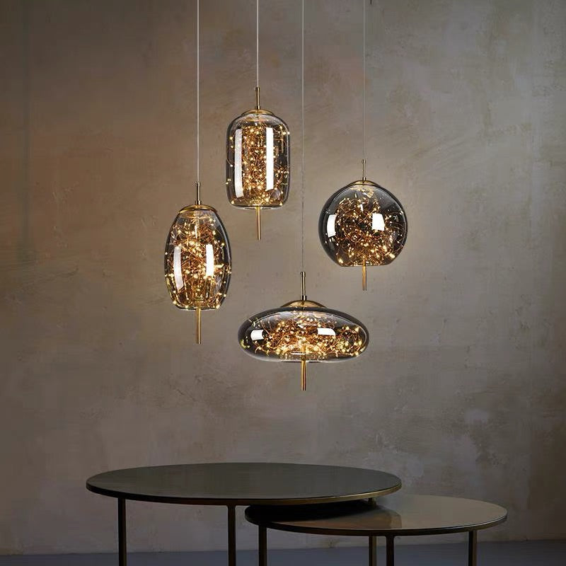 KristallNordic: Luxurious LED Pendant Light Glass – Stylish & Cozy for Kitchen & Dining Room