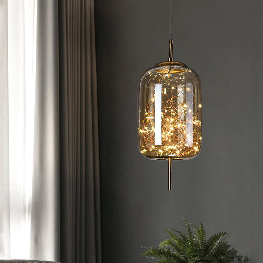 KristallNordic: Luxurious LED Pendant Light Glass – Stylish & Cozy for Kitchen & Dining Room