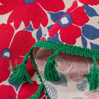 KitchenBlossom: Curtains in Country Style with Floral Pattern & Tassels – Light Filtering for Cabinets & Kitchen Windows