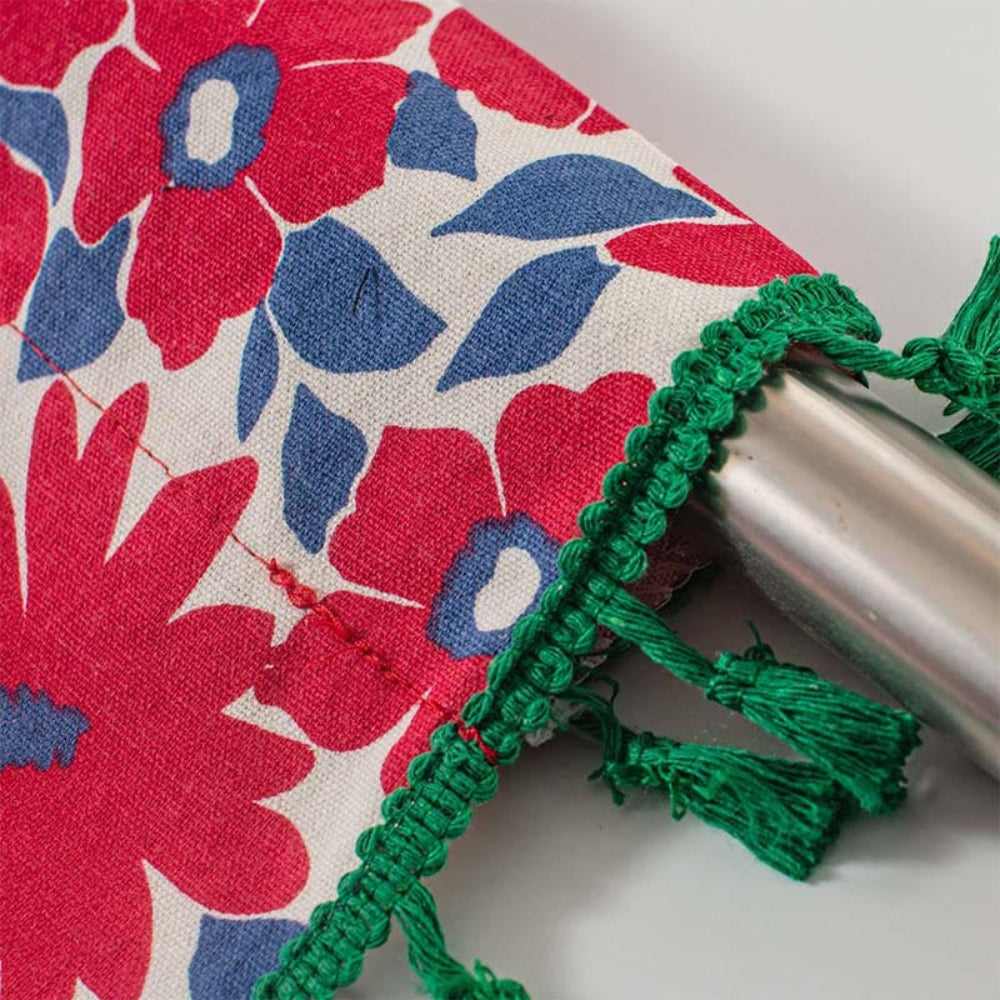 KitchenBlossom: Curtains in Country Style with Floral Pattern & Tassels – Light Filtering for Cabinets & Kitchen Windows