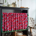 KitchenBlossom: Curtains in Country Style with Floral Pattern & Tassels – Light Filtering for Cabinets & Kitchen Windows