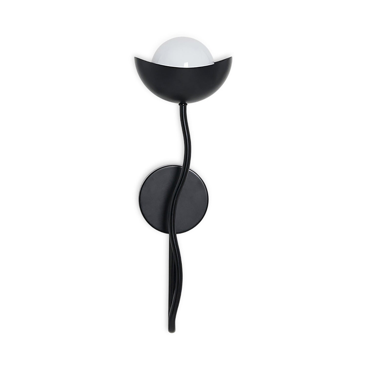 Curved Arm Opal Orb Wall Lamp
