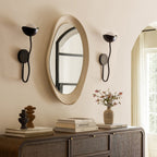 Curved Arm Opal Orb Wall Lamp