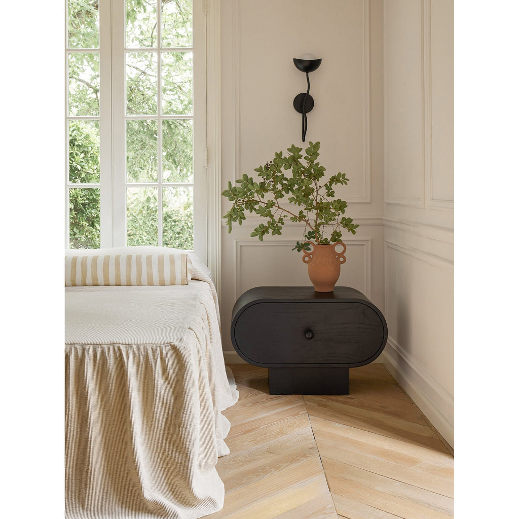 Curved Arm Opal Orb Wall Lamp