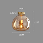 Copper Elegance: Modern Glass Ceiling Light with Copper Finish – Stylish & Decorative for Hallway & Living Room