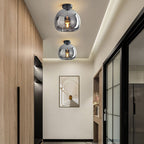 Copper Elegance: Modern Glass Ceiling Light with Copper Finish – Stylish & Decorative for Hallway & Living Room
