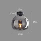 Copper Elegance: Modern Glass Ceiling Light with Copper Finish – Stylish & Decorative for Hallway & Living Room