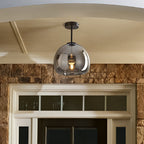 Copper Elegance: Modern Glass Ceiling Light with Copper Finish – Stylish & Decorative for Hallway & Living Room