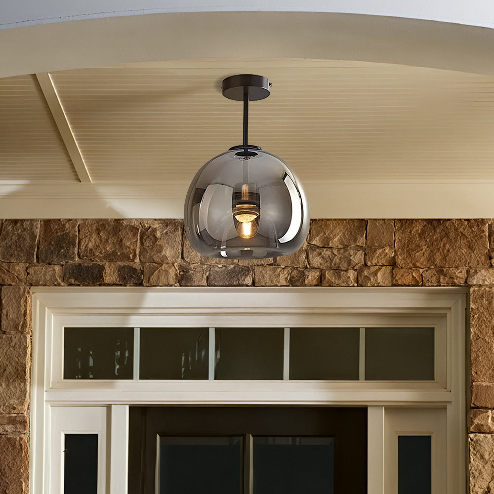 Copper Elegance: Modern Glass Ceiling Light with Copper Finish – Stylish & Decorative for Hallway & Living Room