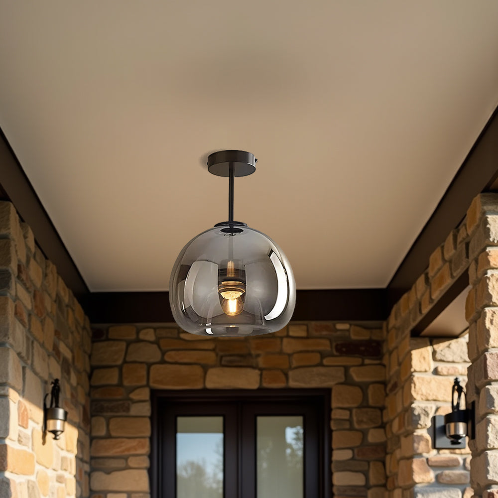 Copper Elegance: Modern Glass Ceiling Light with Copper Finish – Stylish & Decorative for Hallway & Living Room