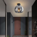Copper Elegance: Modern Glass Ceiling Light with Copper Finish – Stylish & Decorative for Hallway & Living Room