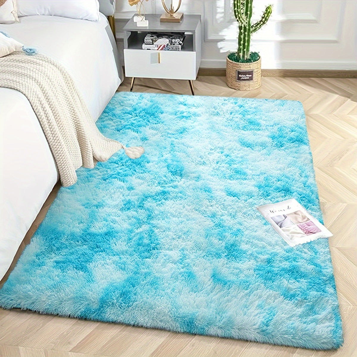 KuschelFarb: Soft High-Pile Carpet in a Modern Gradient Design Made of Polyester – Ideal for Living Spaces & Bedside