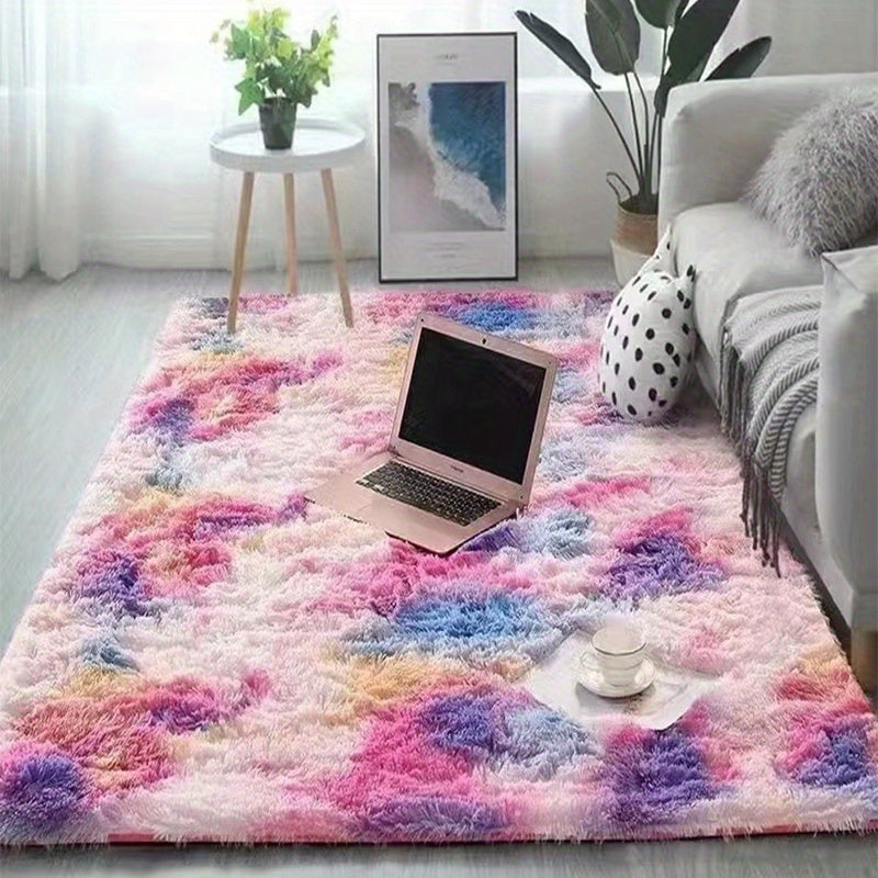 KuschelFarb: Soft High-Pile Carpet in a Modern Gradient Design Made of Polyester – Ideal for Living Spaces & Bedside