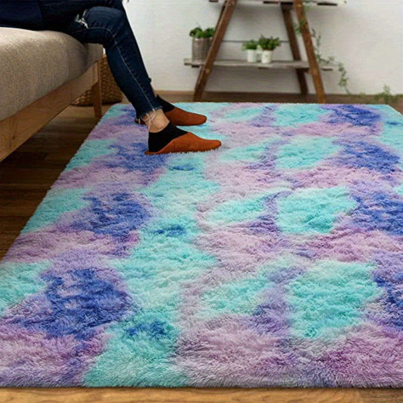 KuschelFarb: Soft High-Pile Carpet in a Modern Gradient Design Made of Polyester – Ideal for Living Spaces & Bedside