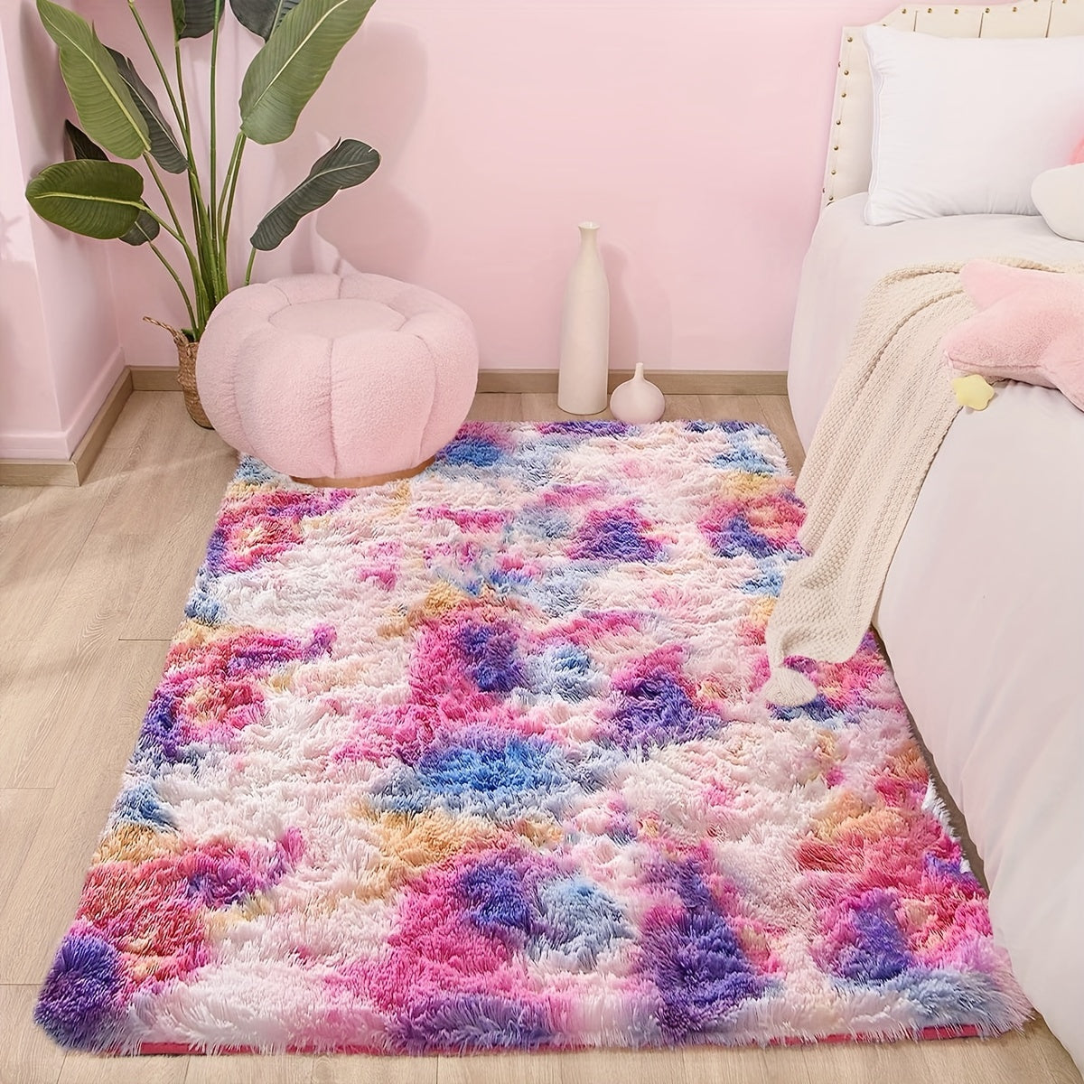 KuschelFarb: Soft High-Pile Carpet in a Modern Gradient Design Made of Polyester – Ideal for Living Spaces & Bedside