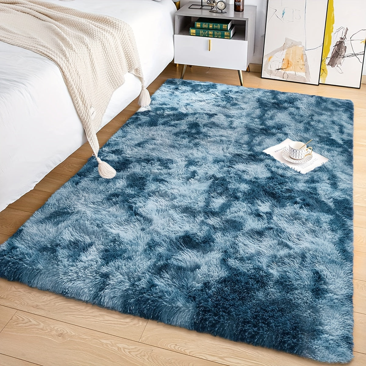 KuschelFarb: Soft High-Pile Carpet in a Modern Gradient Design Made of Polyester – Ideal for Living Spaces & Bedside