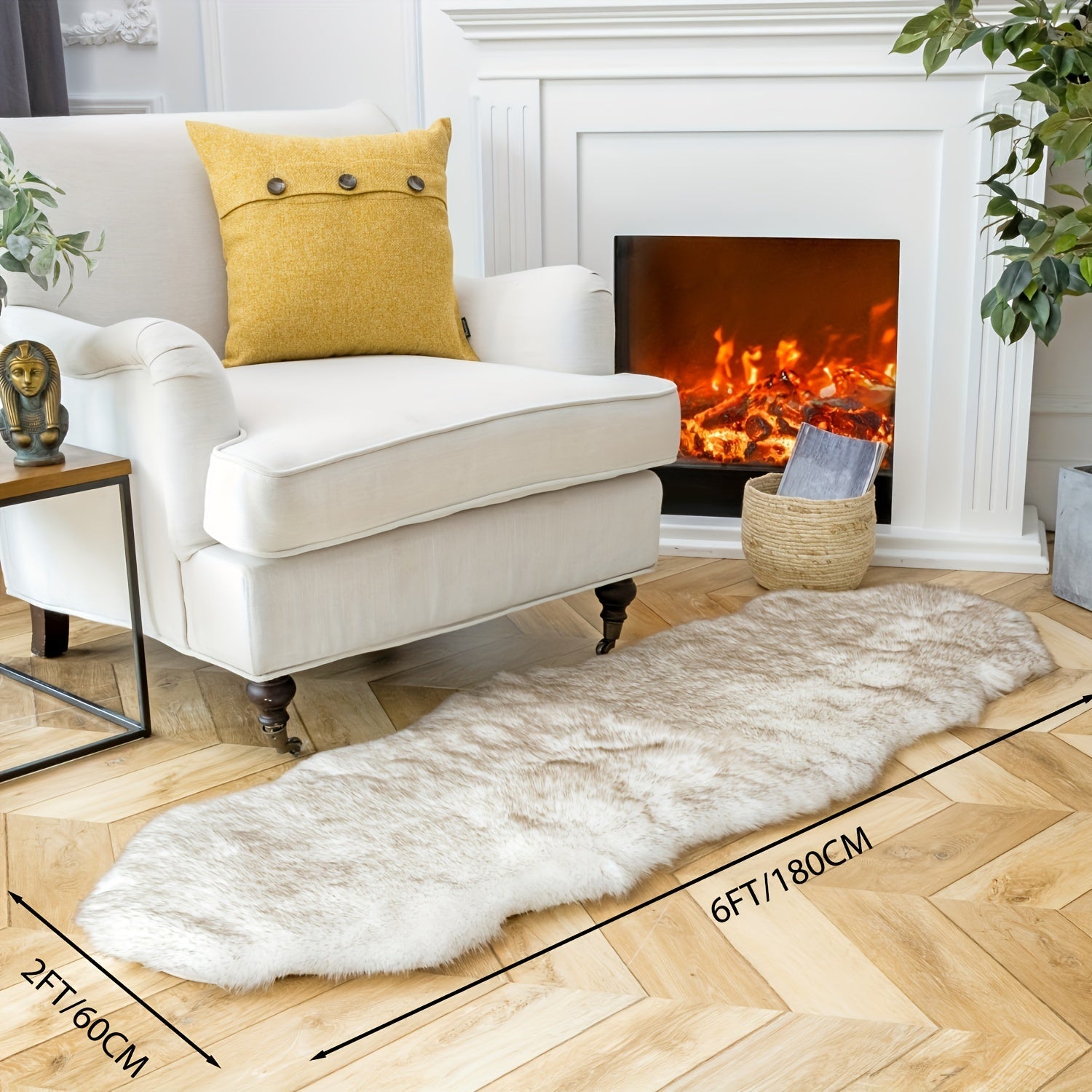 CuddleFur: Polygonal Rug Made of Faux Fur with Plush Surface – for Terrace & Picnic
