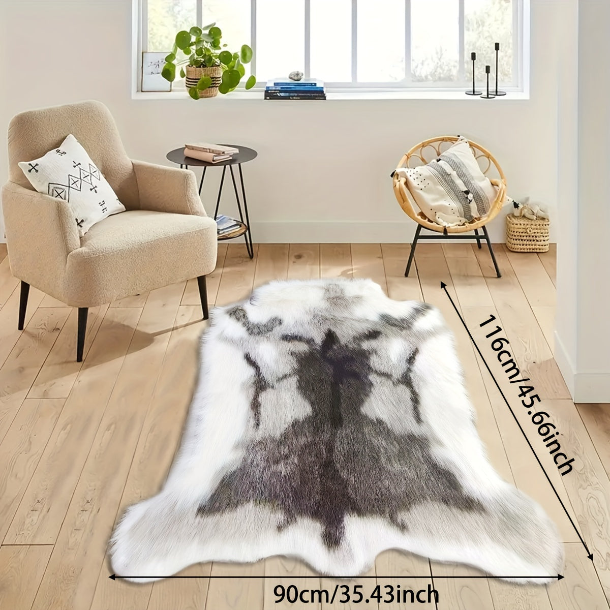 KuschelHorn: Fluffy rug made of faux fur with a light texture & decorative look – for balconies & living spaces