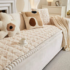 KuschelSherpa: Sofa Cover with Diamond Quilting & Non-Slip Back – for Living Room & Couch