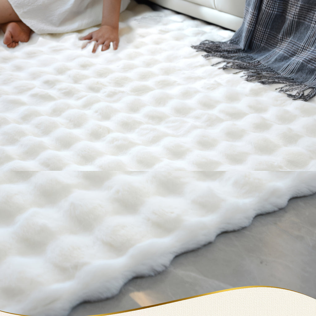 KuschelWohl: Soft High-Pile Rug in Rectangular Format Made of Polyester Plush – for Bedside & Living Areas