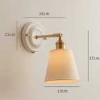 KyoLicht: Vintage Wall Light Ceramic & Brass in Japanese Design – for Bedroom & Living Room