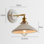 KyoLicht: Vintage Wall Light Ceramic & Brass in Japanese Design – for Bedroom & Living Room