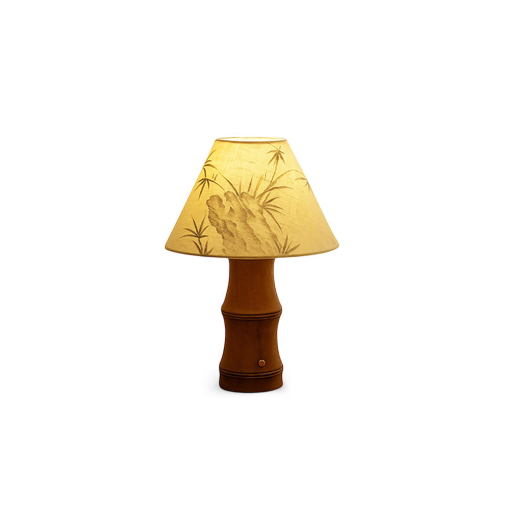 Bamboo-Inspired Rechargeable Table Lamp