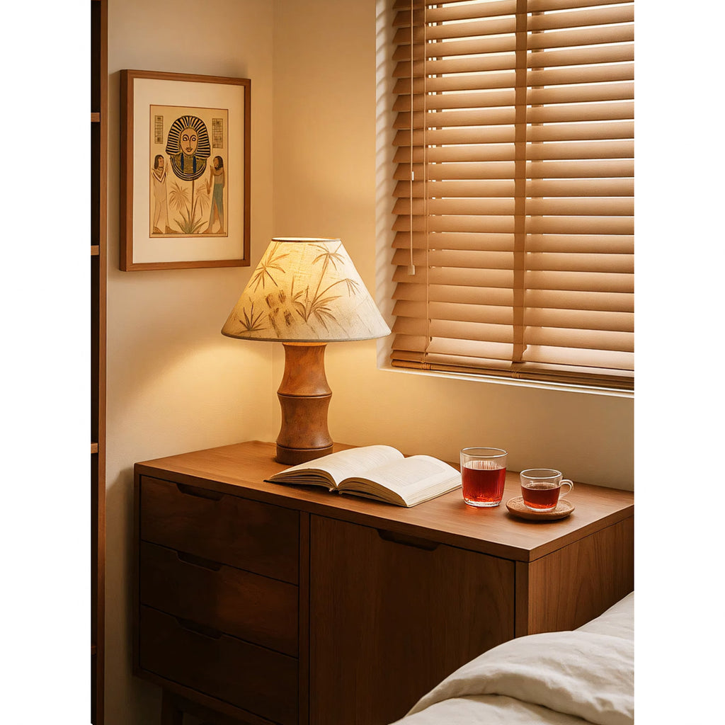 Bamboo-Inspired Rechargeable Table Lamp