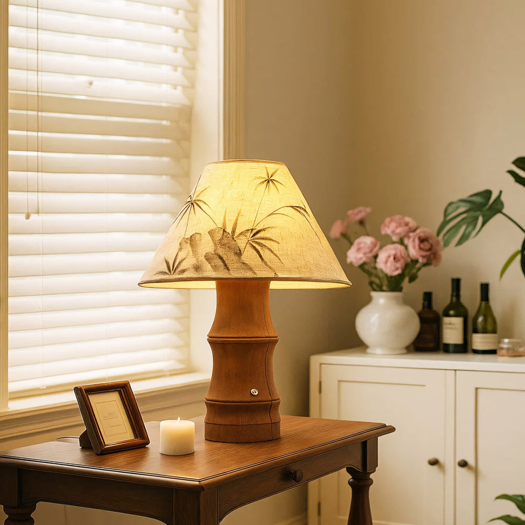 Bamboo-Inspired Rechargeable Table Lamp