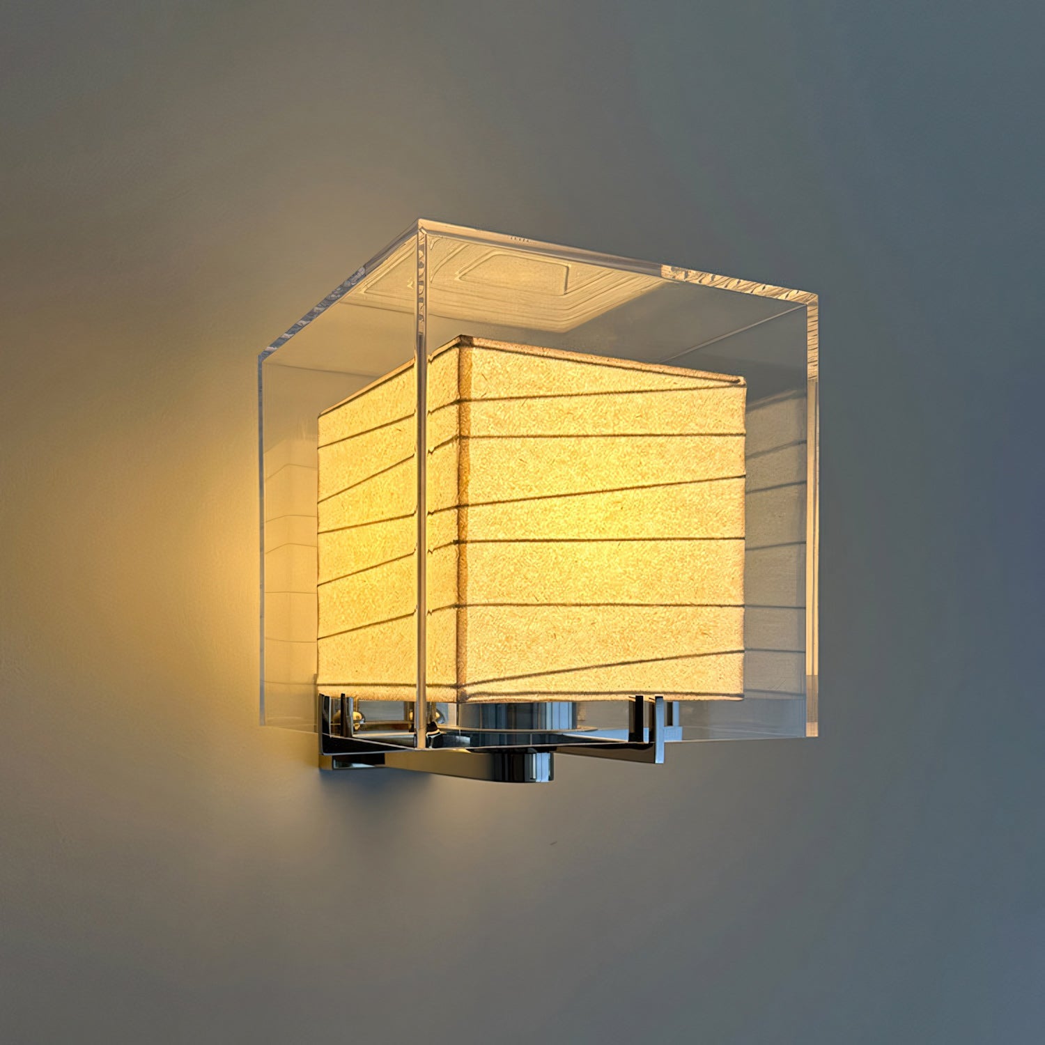 Acrylic Cube Paper Lantern Wall Sconce