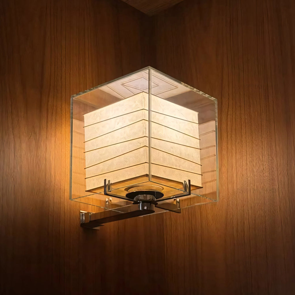 Acrylic Cube Paper Lantern Wall Sconce