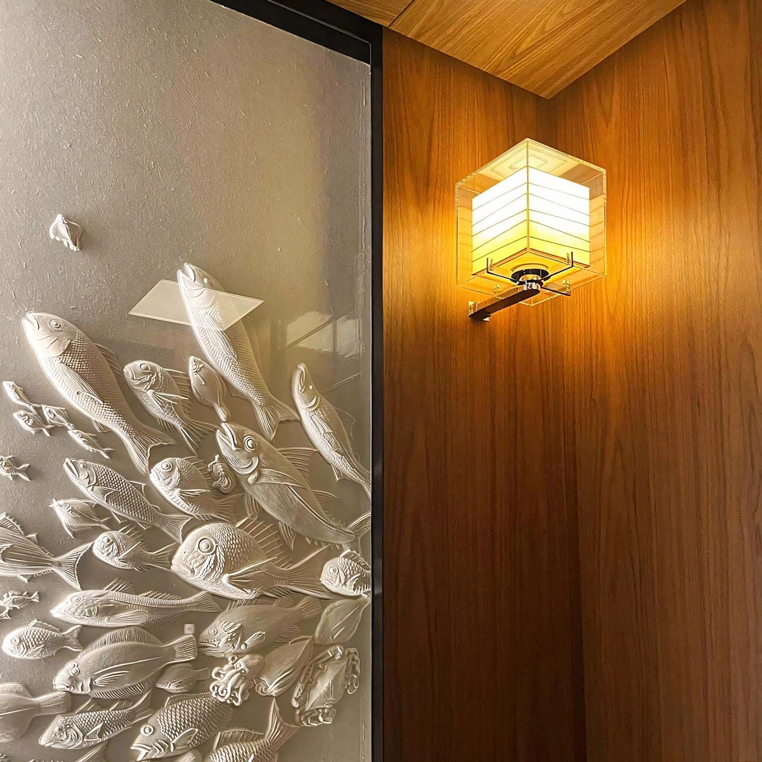 Acrylic Cube Paper Lantern Wall Sconce